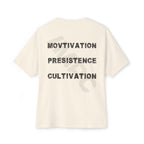 Motivation Persistence Cultivation Tee — Oversized Boxy Inspirational T‑Shirt