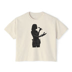 Make Up Artist Silhouette Boxy Tee — Female Vocalist Music Teacher T‑Shirt