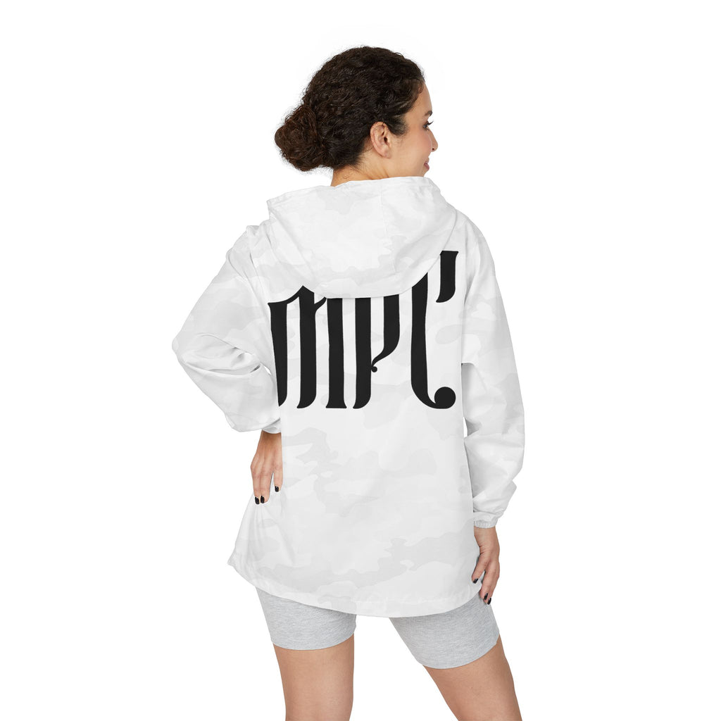 Windbreaker Jacket — White Camo Gothic "MPC" Logo