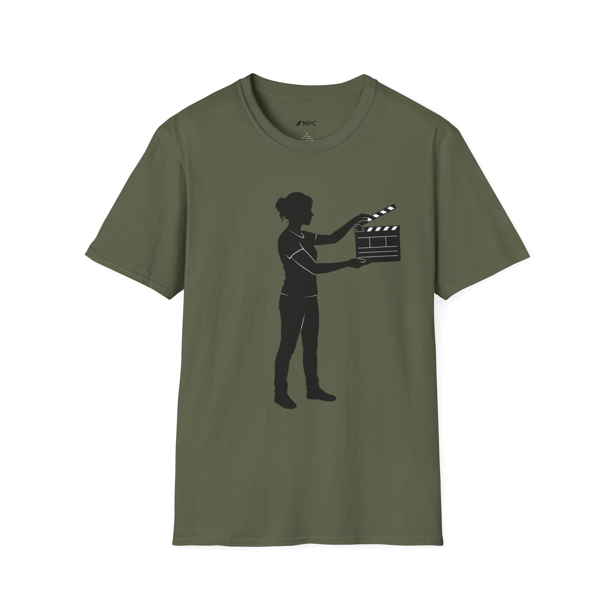 Filmmaker Silhouette T-Shirt — Movie Clapperboard Crew Tee