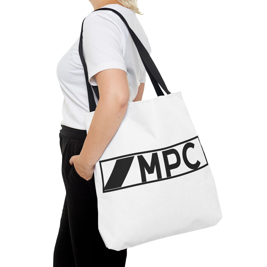 MPC Logo Tote Bag — Minimalist Black & White Music Producer Carryall