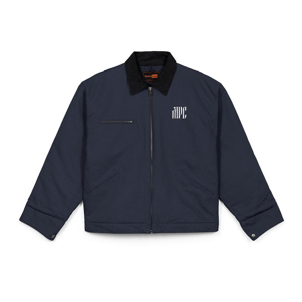 Duck Cloth Work Jacket — Black Durable Workwear Jacket with Small Chest Logo