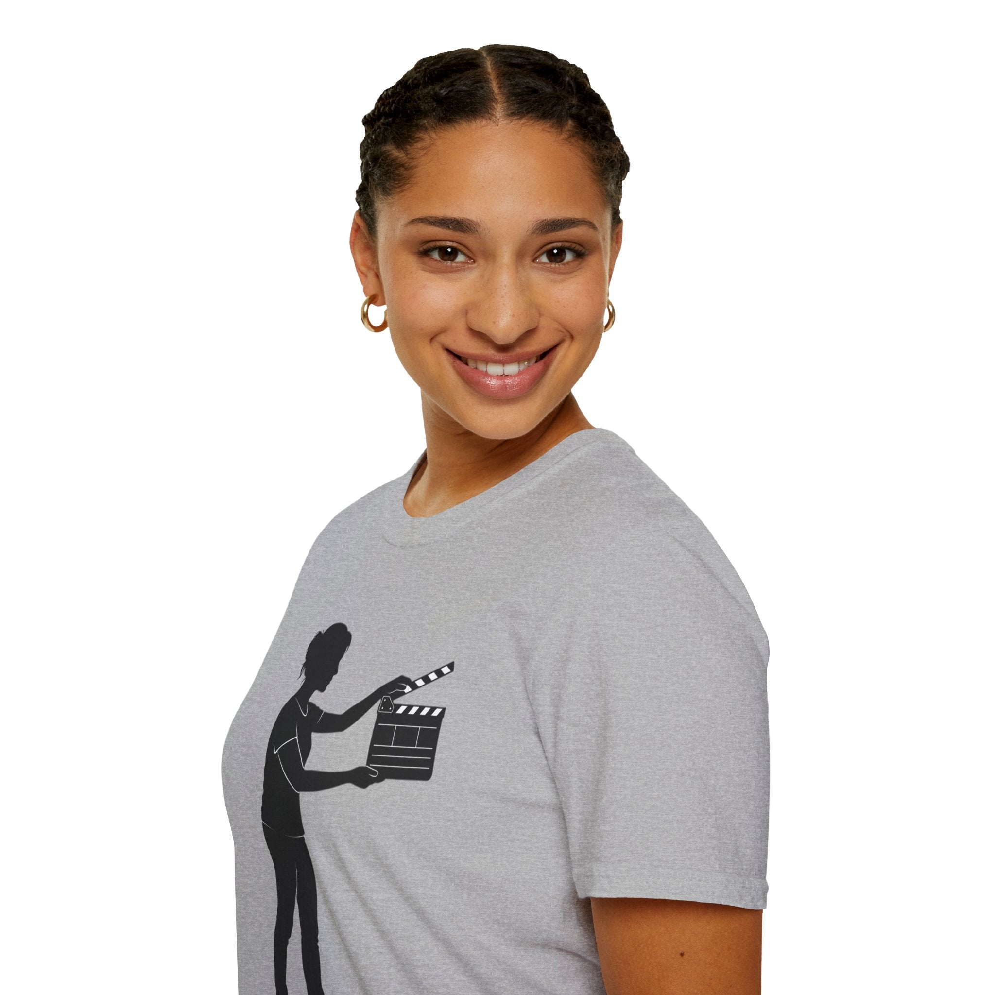 Filmmaker Silhouette T-Shirt — Movie Clapperboard Crew Tee
